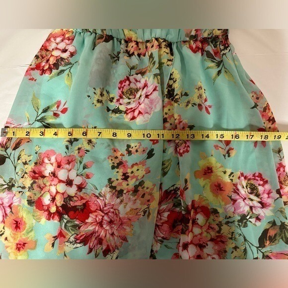 L'Atiste by Amy Mint Floral Sleeveless Dress Fit Flare Spring Cottagecore Size M - Picture 11 of 15